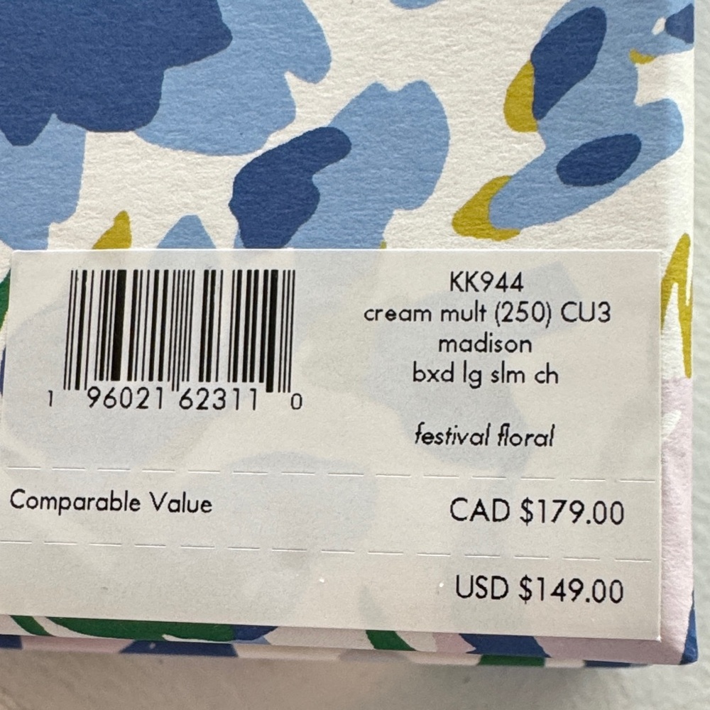Kate Spade Blue and Green Floral Wallet - Picture 4 of 5